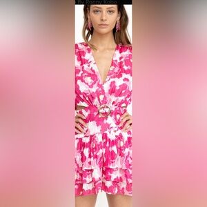 Ronny Kobo Cassie Pink Floral Dress with side cut outs